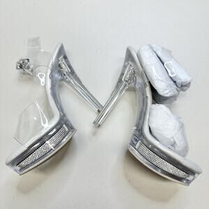 The Shoe Fairy Olympian Clear Heels Size 5 Bling Rhinestones